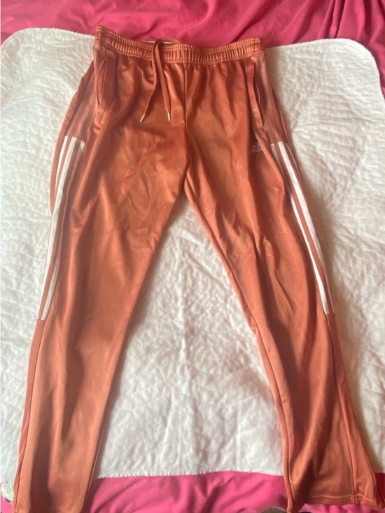 adidas Pants - adidas Orange Joggers with White Side Stripes